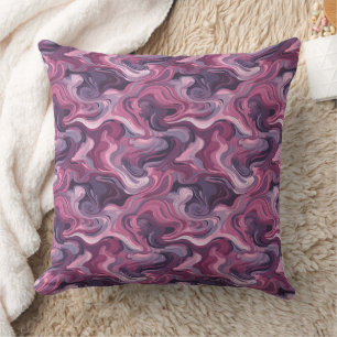 Cojín Decorativo Ondas abstractas púrpura y rosa