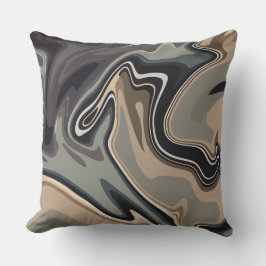 Cojín Decorativo Ondas abstractas terrosas con tonos neutros