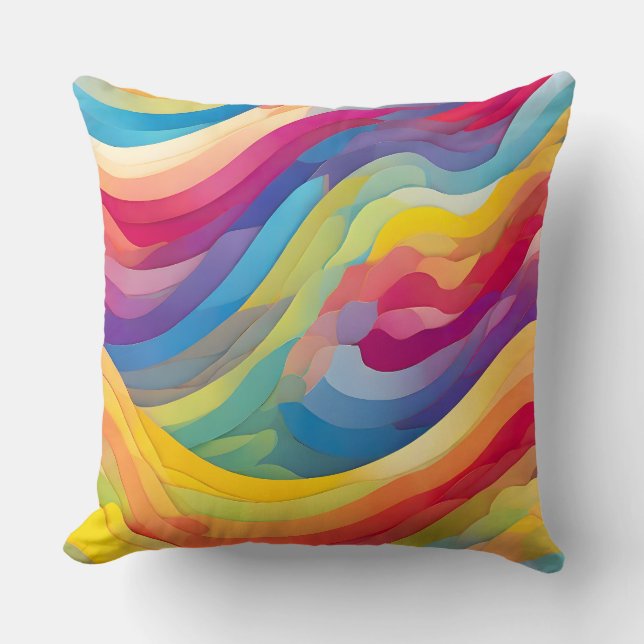 Cojín Decorativo Ondas arco iris (Anverso)