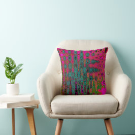 Cojín Decorativo Ondas Atómicas Retro Abstractas Turquesas Alucinan