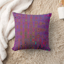 Cojín Decorativo Ondas Atómicas Retro Magenta Groovy Psicodélicas