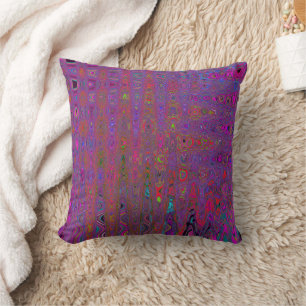 Cojín Decorativo Ondas Atómicas Retro Magenta Groovy Psicodélicas