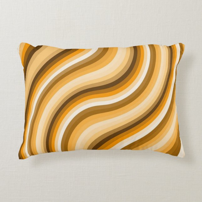 Cojín Decorativo Ondas de color ámbar (Anverso)