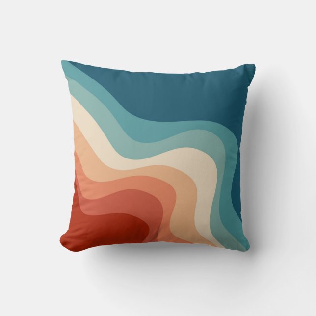 Cojín Decorativo Ondas de estilo retro (Anverso)