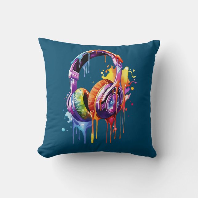Cojín Decorativo Ondas de sonido de verano (Anverso)