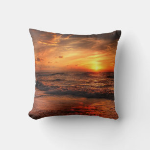 Cojín Decorativo Ondas del mar de la puesta del sol