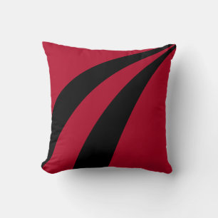 Cojín Decorativo Ondas modernas elegantes abstractas de rojo burgun