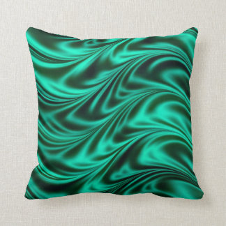 Cojín Decorativo Ondas sedosas negras verdes