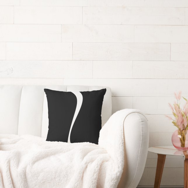 Cojín Decorativo Ondas simples 2 - Blanco y negro (Sofá)