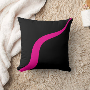 Cojín Decorativo Ondas simples 3 en magenta y negro