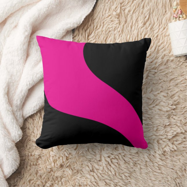 Cojín Decorativo Ondas simples en magenta y negro (Manta)