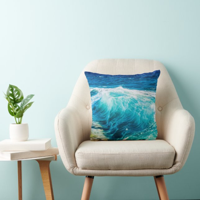 Cojín Decorativo Ondas turquesas del océano (Silla)