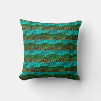 Cojín decorativo - ondas verdes en Crochet
