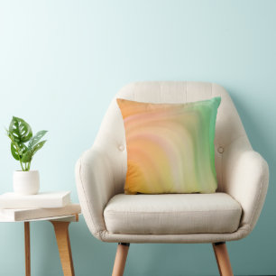 Cojín Decorativo Ondas verdes, Naranjas y amarillas claras