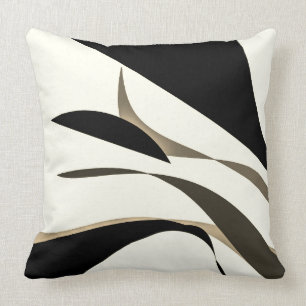 Cojín decorativo ondulado negro marrón