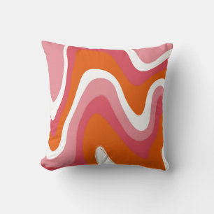 Cojín Decorativo Ondulado y genial rosa y naranja