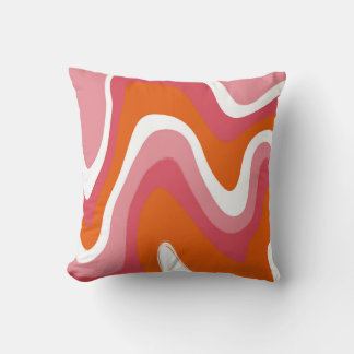Cojín Decorativo Ondulado y genial rosa y naranja
