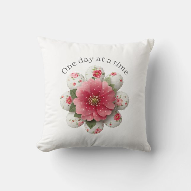 Cojín Decorativo One Day at a Time Throw Pillow Affirmation (Anverso)