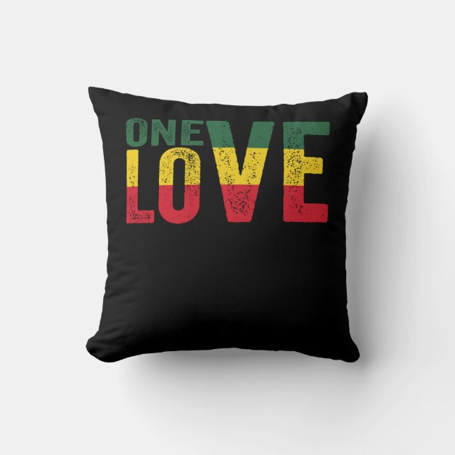 Cojín Decorativo One Love Jamaican Rasta Reggae (Anverso)