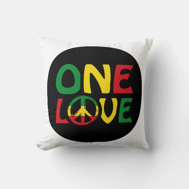 Cojín Decorativo One Love, Reggae design (Anverso)