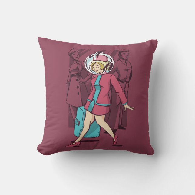 Cojín Decorativo Operador de vuelo retro (Anverso)