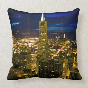 Cojín Decorativo Opinión de la noche de San Francisco.