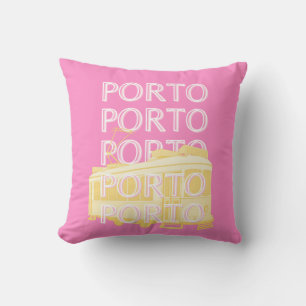 Cojín Decorativo Oporto Travel Art, Portugal, Pink