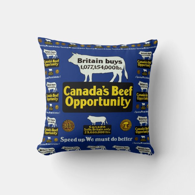 Cojín Decorativo Oportunidad de carne de Canadá (Anverso)