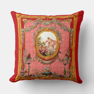 Cojín Decorativo opulenta impresión barroca del siglo XVIII familia
