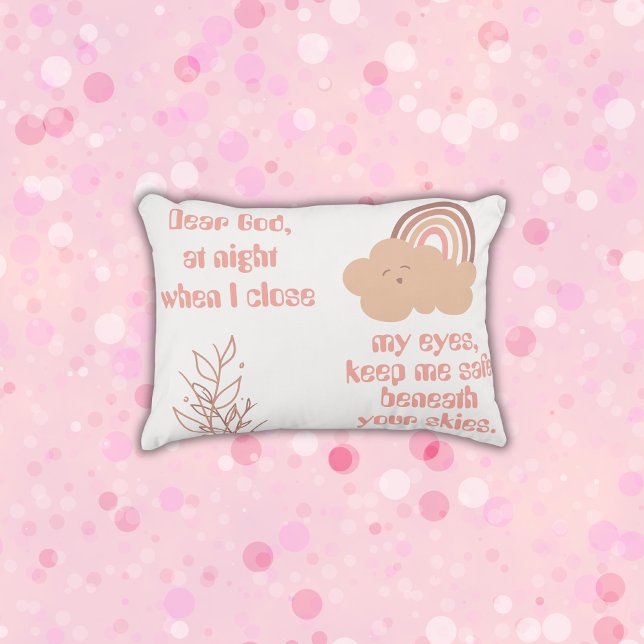 Cojín Decorativo Oración cristiana para niños rosados | (Subido por el creador)
