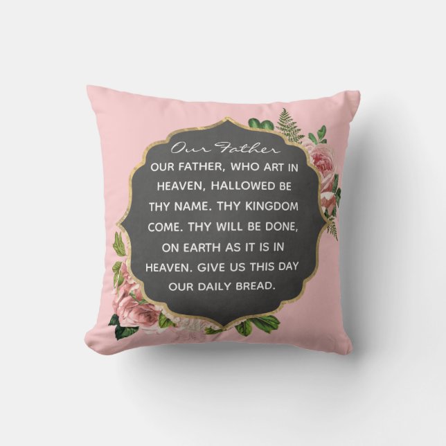 Cojín Decorativo Oración de nuestro padre - Pillow (Anverso)