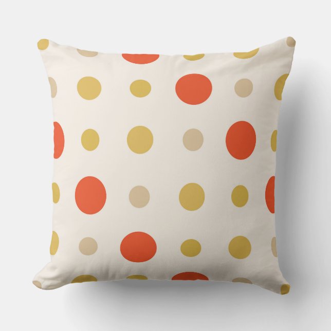 Cojín Decorativo Orange and yellow polka dots (Anverso)
