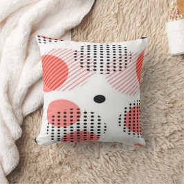 Cojín Decorativo Orange Circles with Black Polka Dots pattern