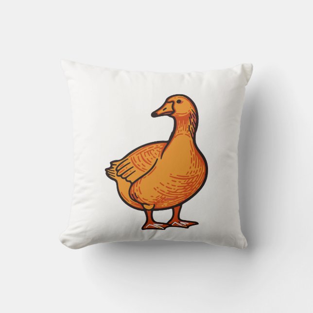 Cojín Decorativo Orange Duck – Cute and Playful Animal (Anverso)