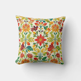 Cojín Decorativo orange floral print