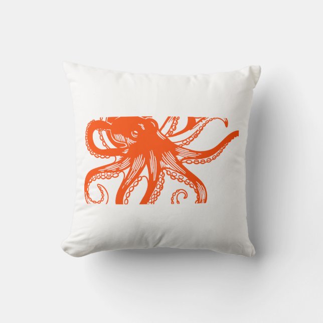 Cojín Decorativo Orange Octopus  (Anverso)