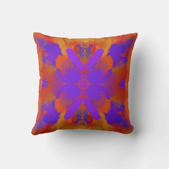 Cojín Decorativo Orange Purple And Red Abstract Graphic Art Design (Reverso)