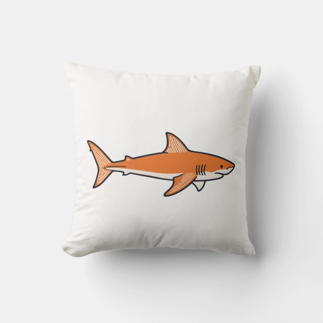 Cojín Decorativo Orange shark Throw Pillow (Anverso)