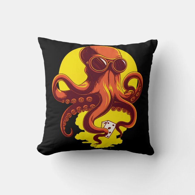 Cojín Decorativo Orange Smart Octopus (Anverso)