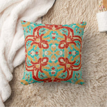 orange turquoise mosaic pattern