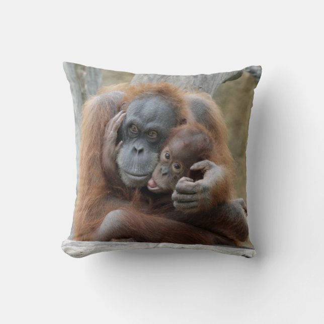Cojín Decorativo Orangután 001 (Anverso)