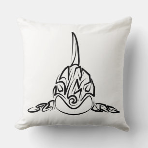 Cojín Decorativo Orca tribal negra y blanca