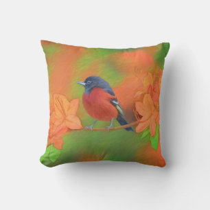 Cojín Decorativo Orchard Oriole Songbird Pintura original de aves