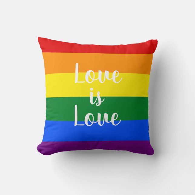 Cojín Decorativo Orgullo arcoiris - (Anverso)