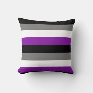 Cojín Decorativo Orgullo asexual, orgullo LGBTQ, impresión a rayas