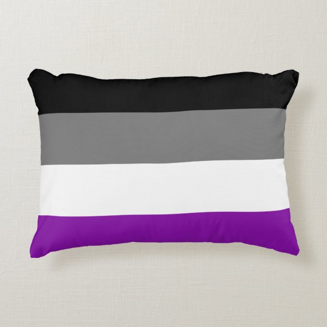 Cojín Decorativo Orgullo asexual, orgullo LGBTQ, impresión a rayas (Anverso)