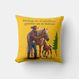 Cojín Decorativo Orgullo de papá de caballo - Edición ecuestre del 