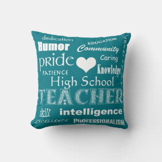 Cojín Decorativo Orgullo de profesor de secundaria-corazón blanco+P