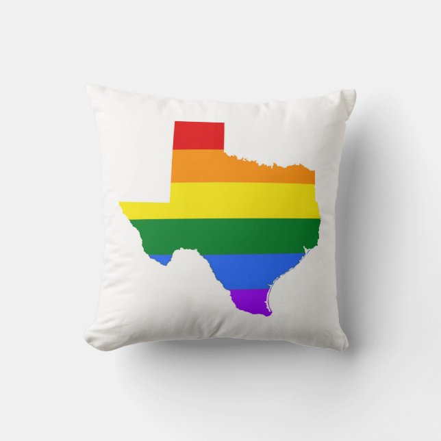 Cojín Decorativo Orgullo gay| Arcoiris de Texas (Anverso)