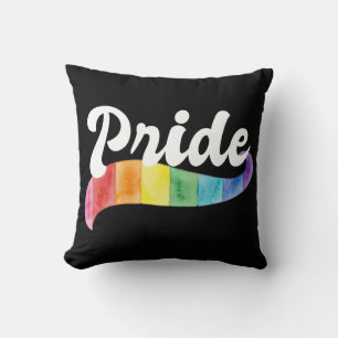 Cojín Decorativo Orgullo Gay Retro Arcoíris Acuarela Aliado LGBTQ